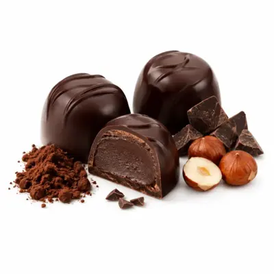 Dunkle Schokoladenpralinen