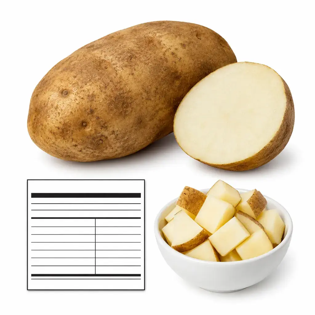 Datos Nutricionales y Calorías de la Papa Russet Cruda