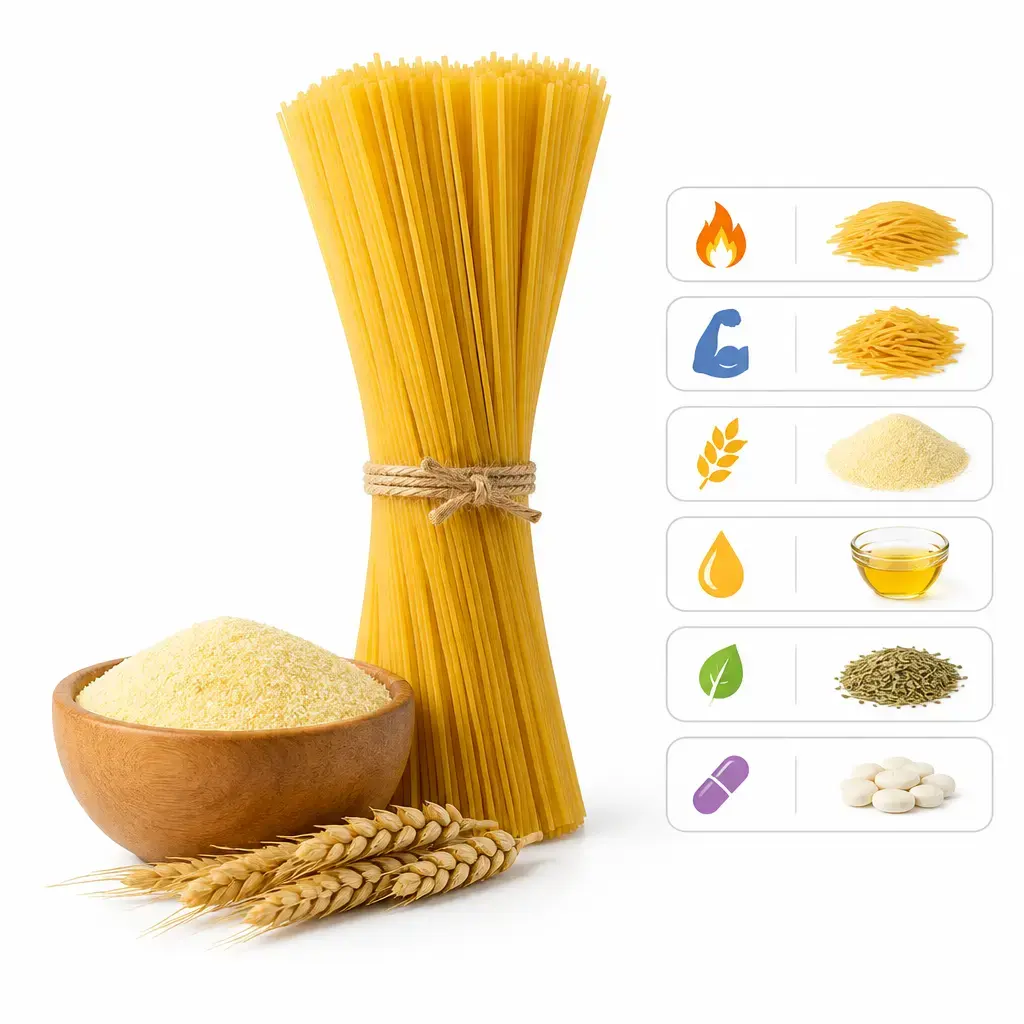Valores Nutricionales de Espaguetis de Sémola de Trigo Duro Secos