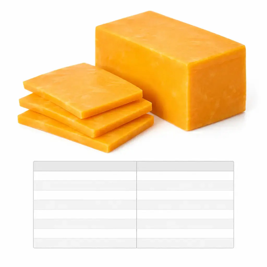 Colby Cheese Nutrition - Nutritional Table