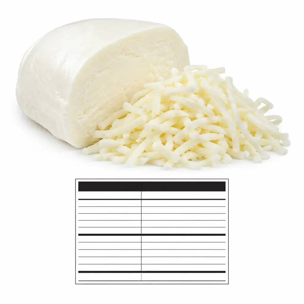 Calories Part Skim Mozzarella - Nutritional Table