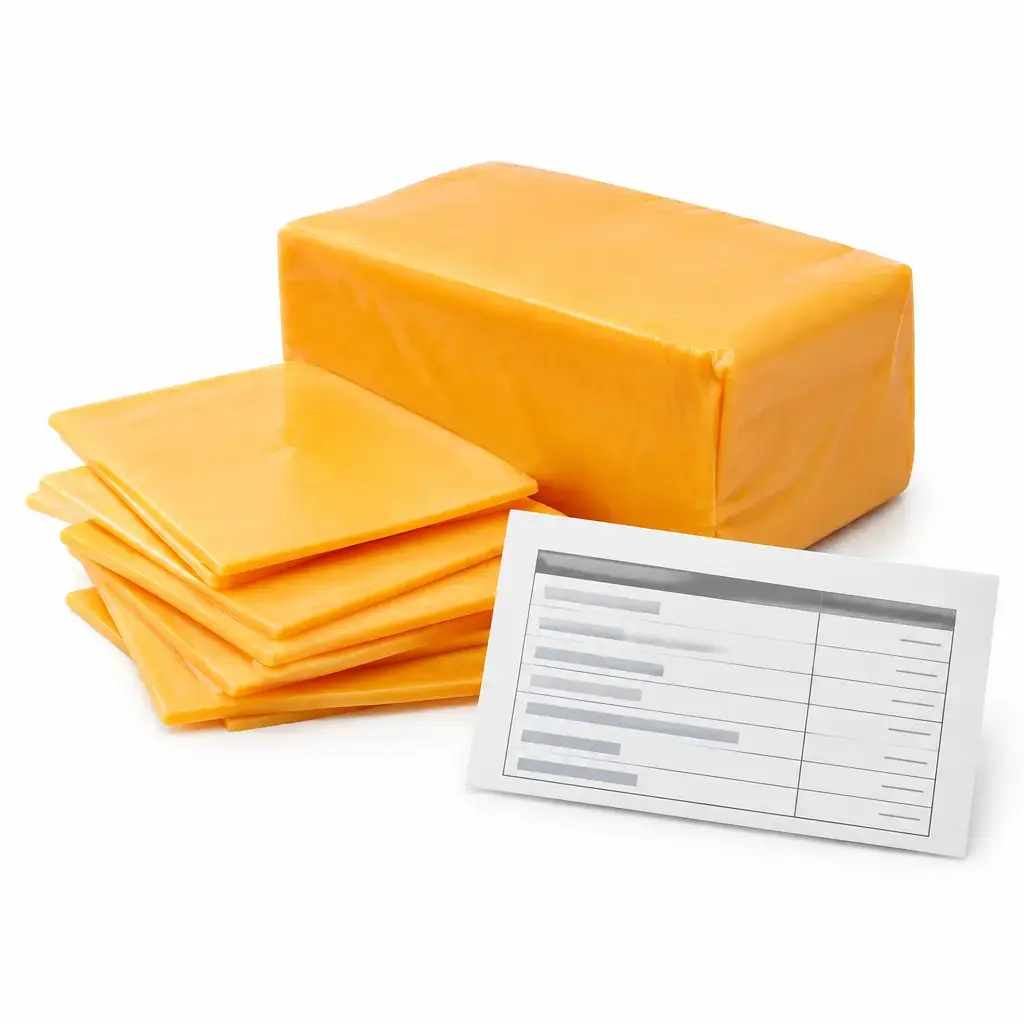 Calories in Processed Cheese - Nutritional Table